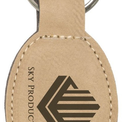 Leatherette Oval Keychain