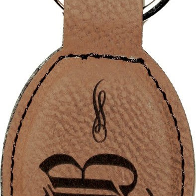 Leatherette Oval Keychain
