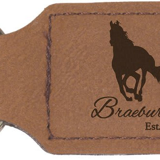 Leatherette Rectangle Keychain