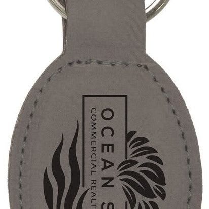 Leatherette Oval Keychain