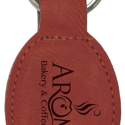 Leatherette Oval Keychain