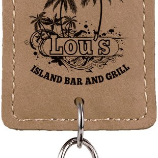 Leatherette Rectangle Bottle Opener Keychain