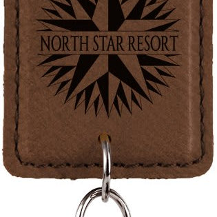 Leatherette Rectangle Bottle Opener Keychain