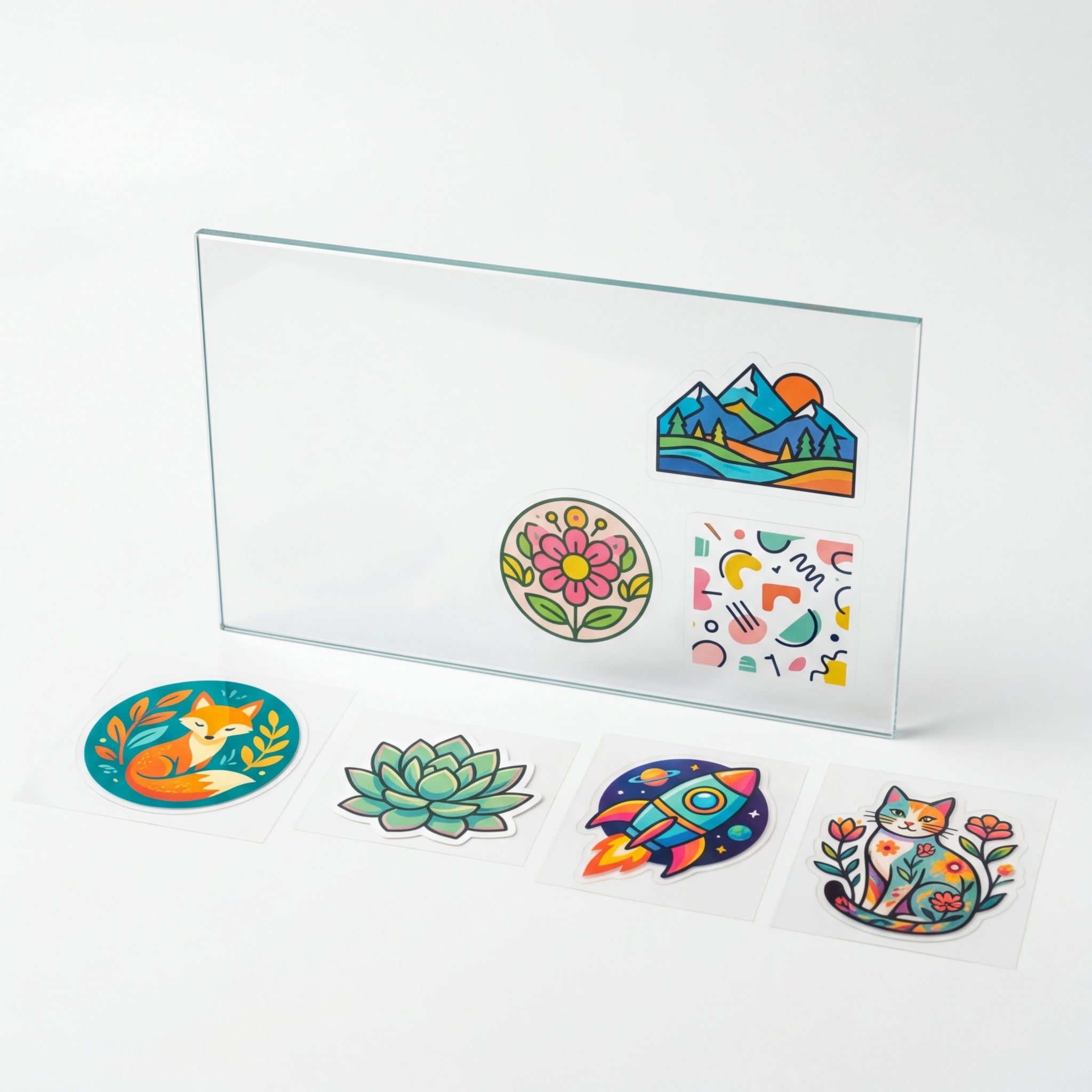 Custom clear transparent stickers showing see-through quality