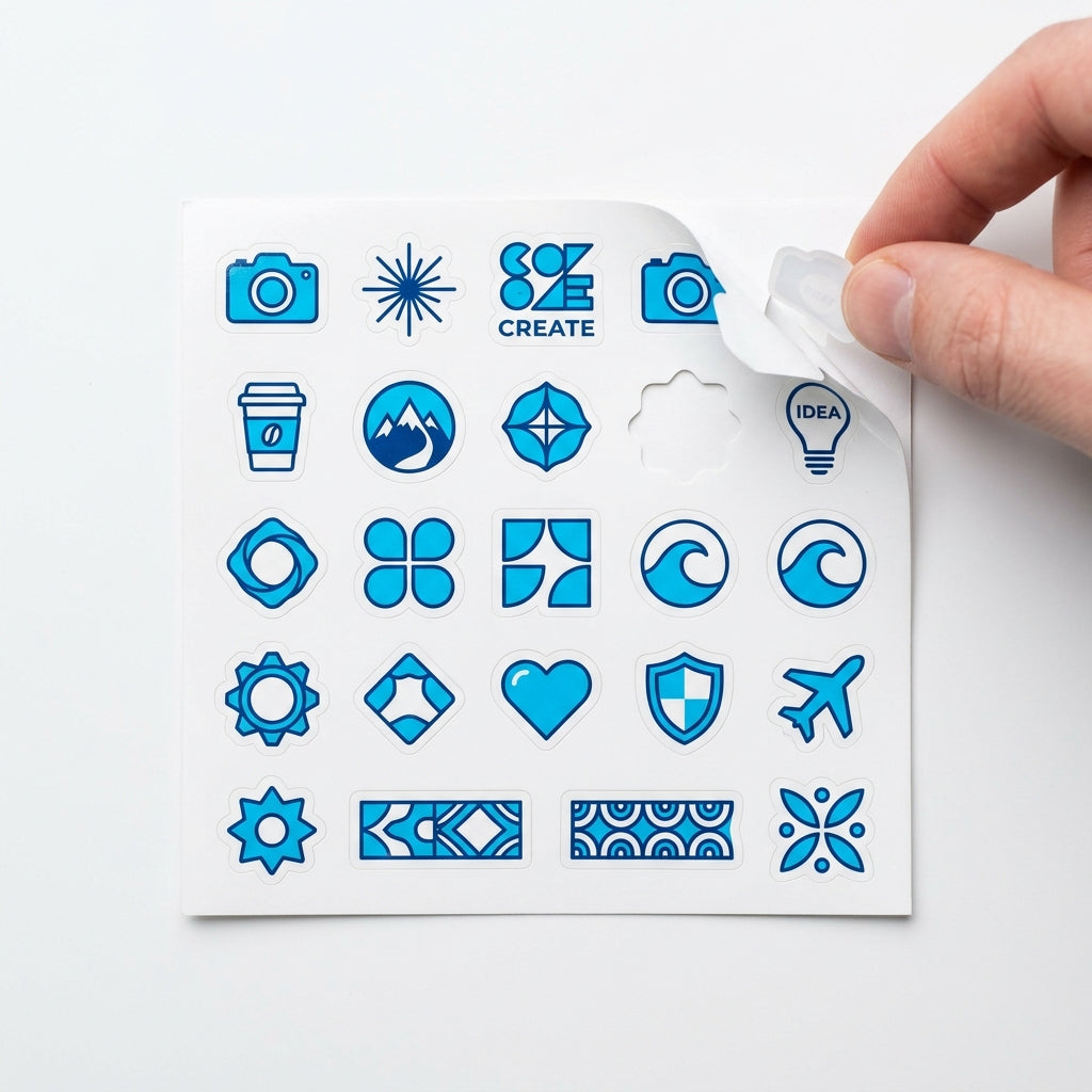 Custom sticker sheet with multiple designs on a single backing