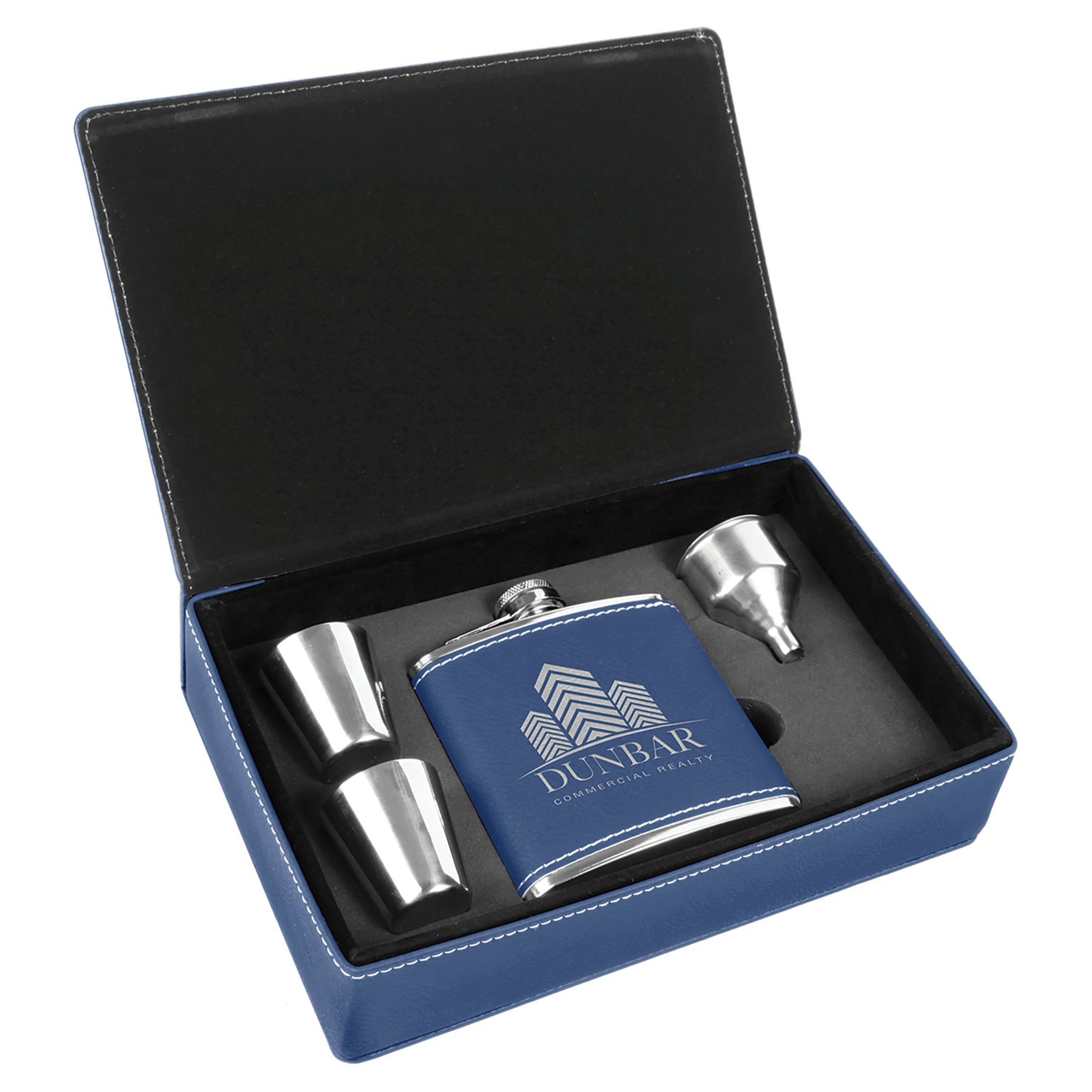 Leatherette Flask Set