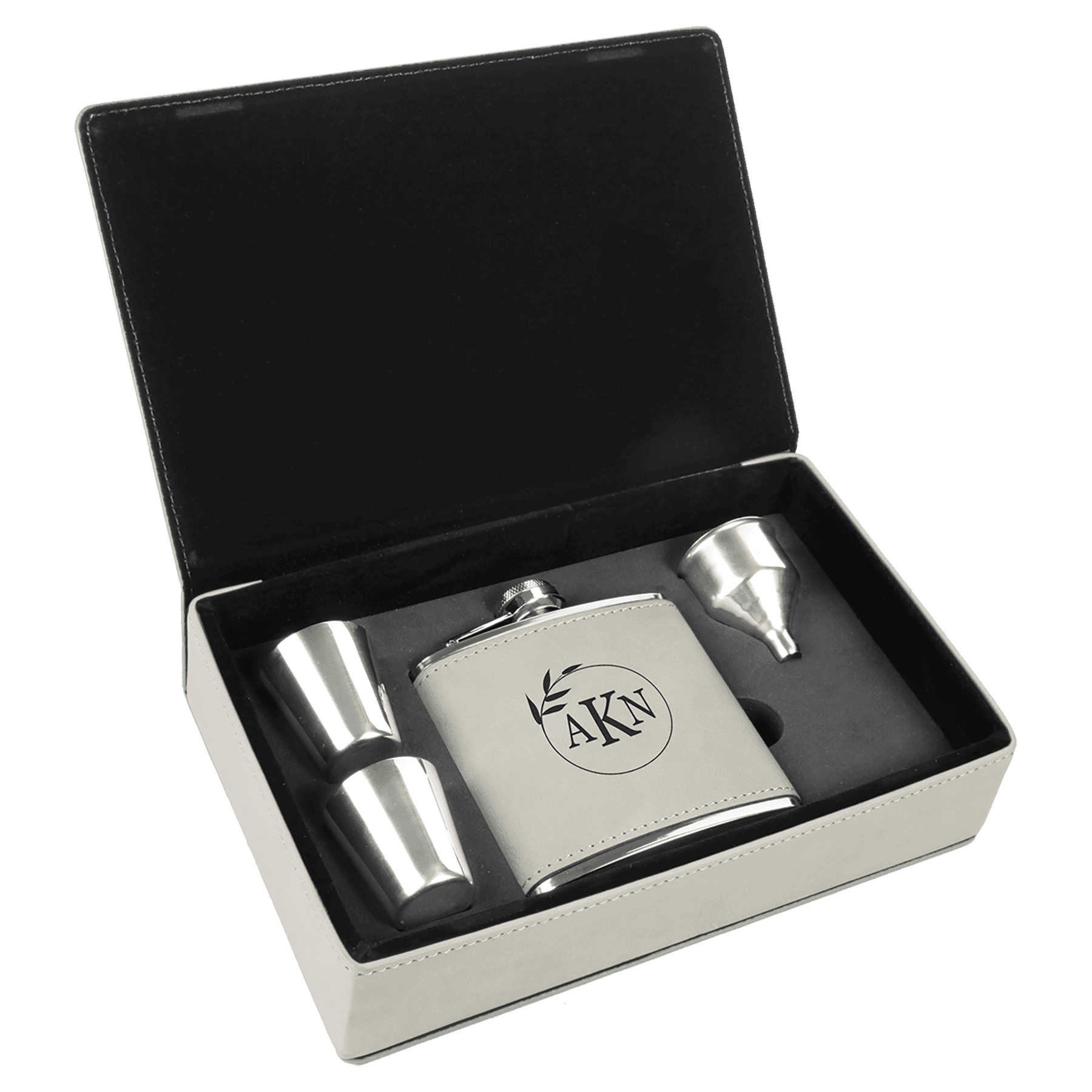 Leatherette Flask Set