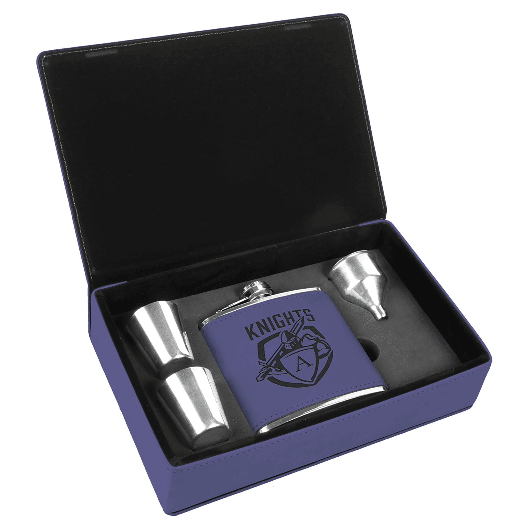 Leatherette Flask Set