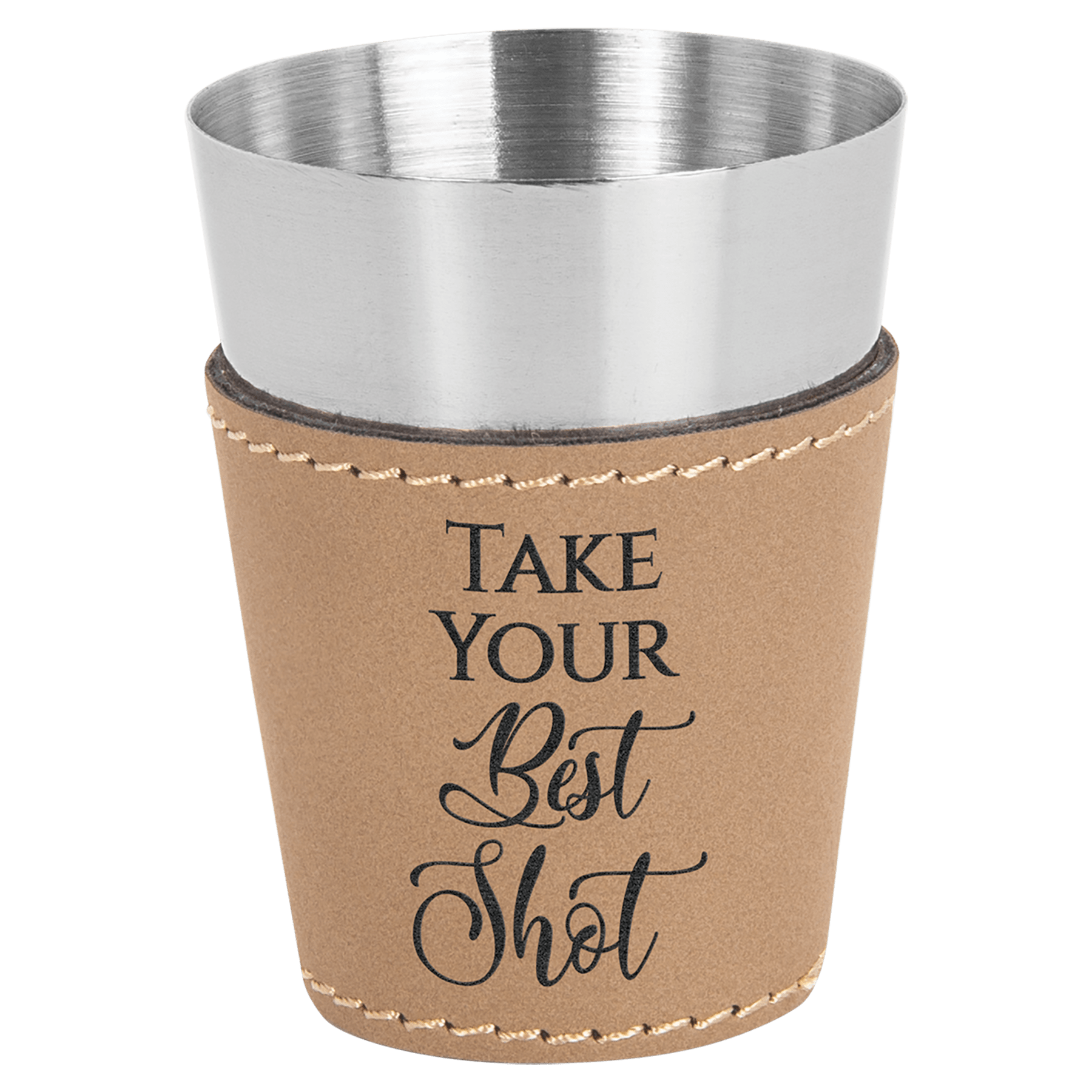 Leatherette Wrapped Stainless Steel Shot Glass