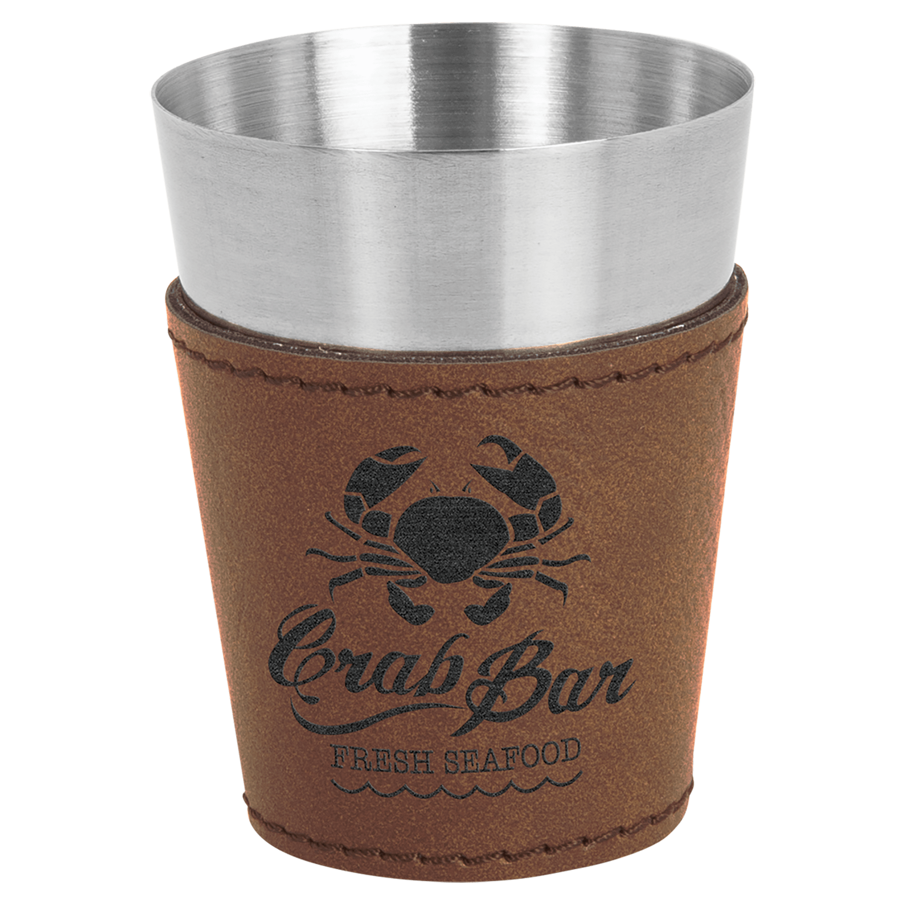 Leatherette Wrapped Stainless Steel Shot Glass