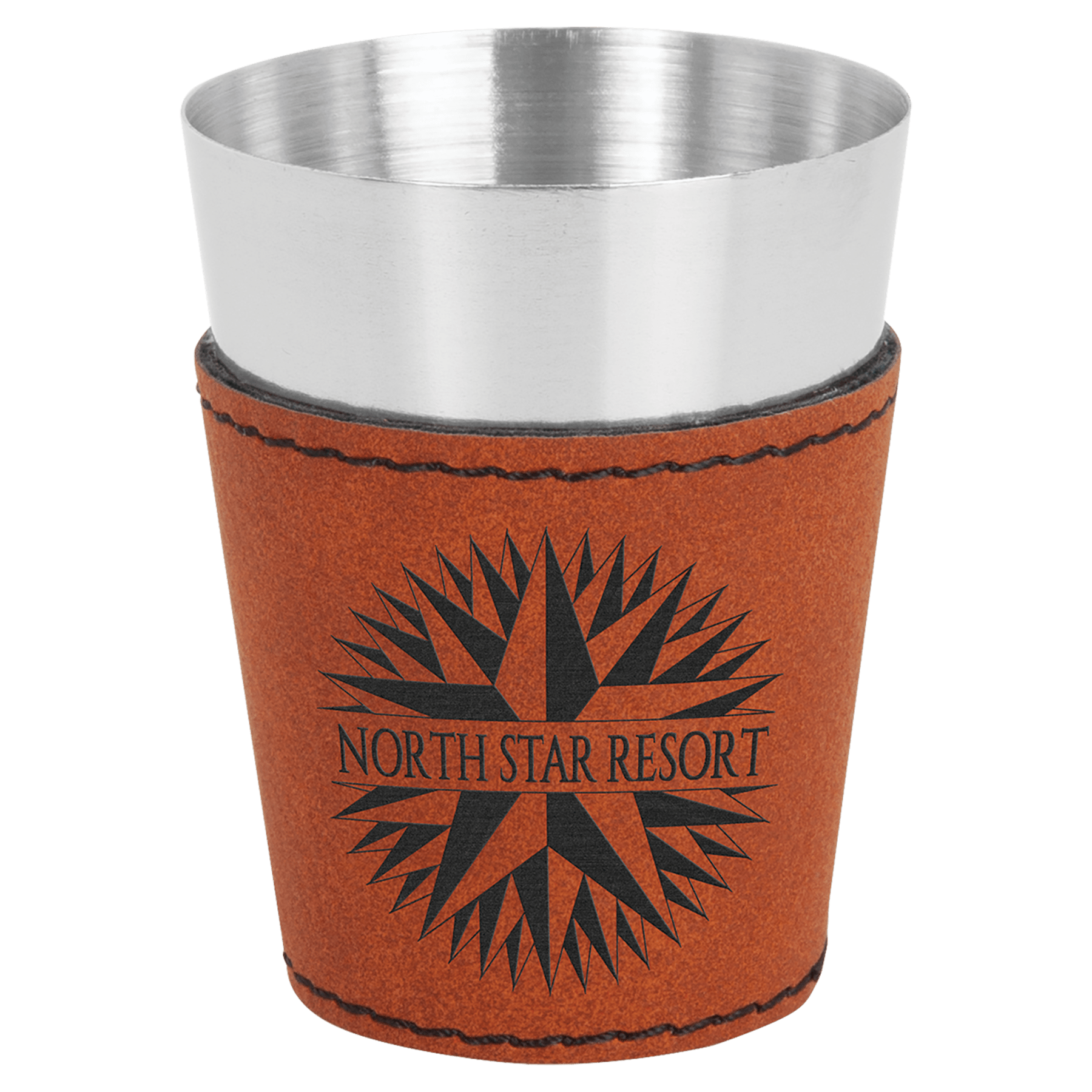 Leatherette Wrapped Stainless Steel Shot Glass