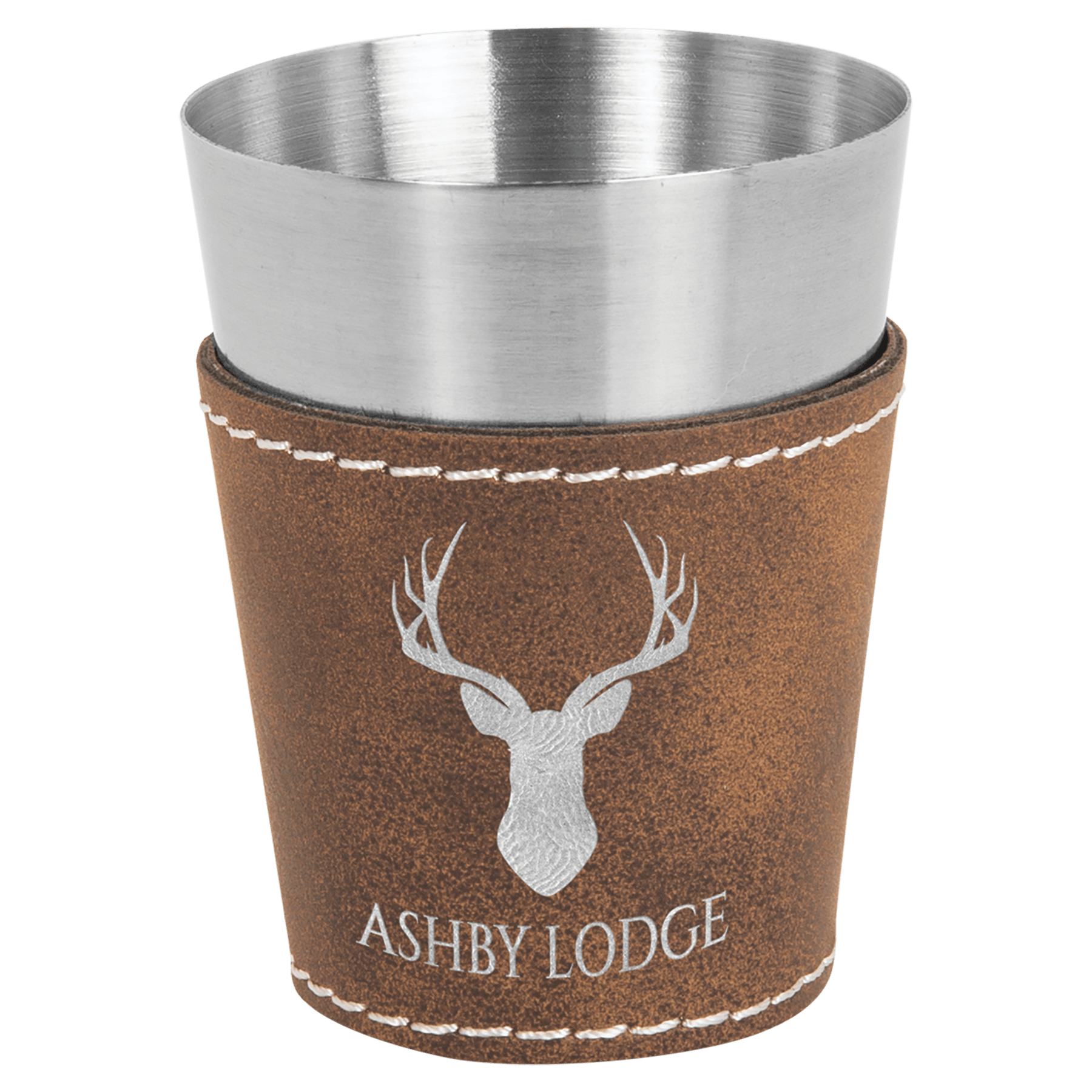 Leatherette Wrapped Stainless Steel Shot Glass