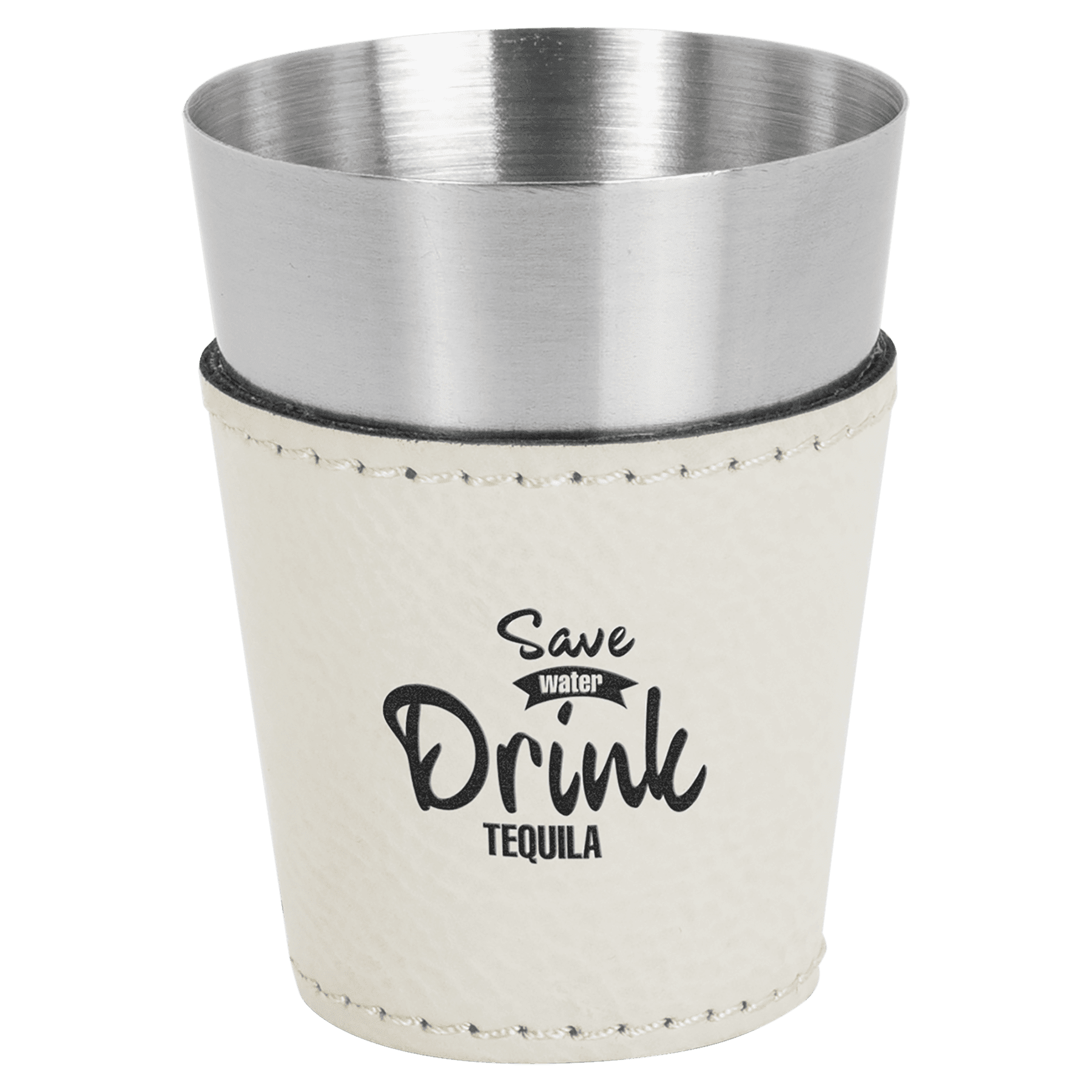 Leatherette Wrapped Stainless Steel Shot Glass