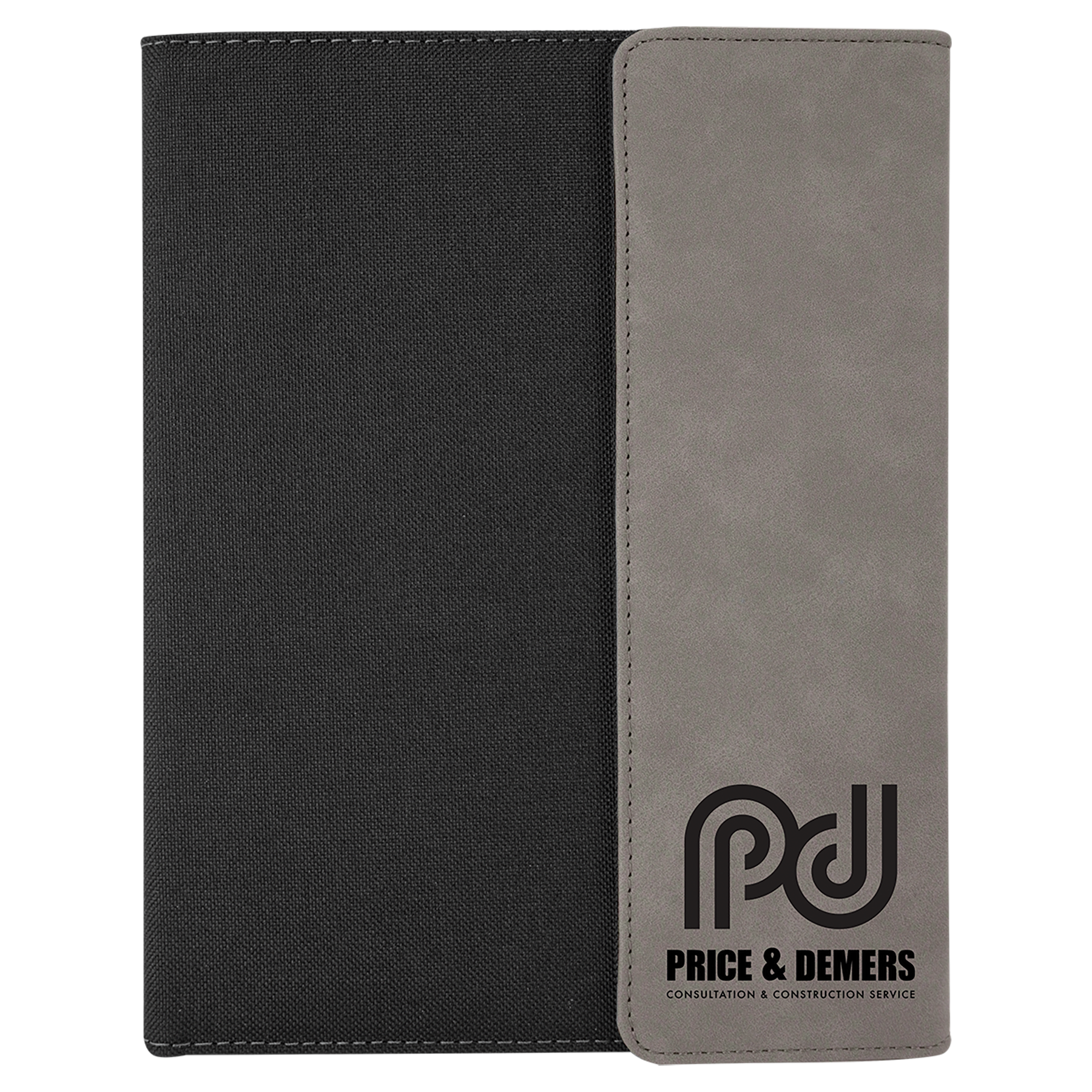 Leatherette Canvas Portfolio with Notepad