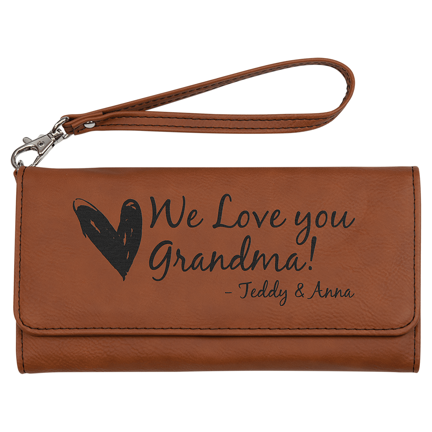 Leatherette Wallet with Strap