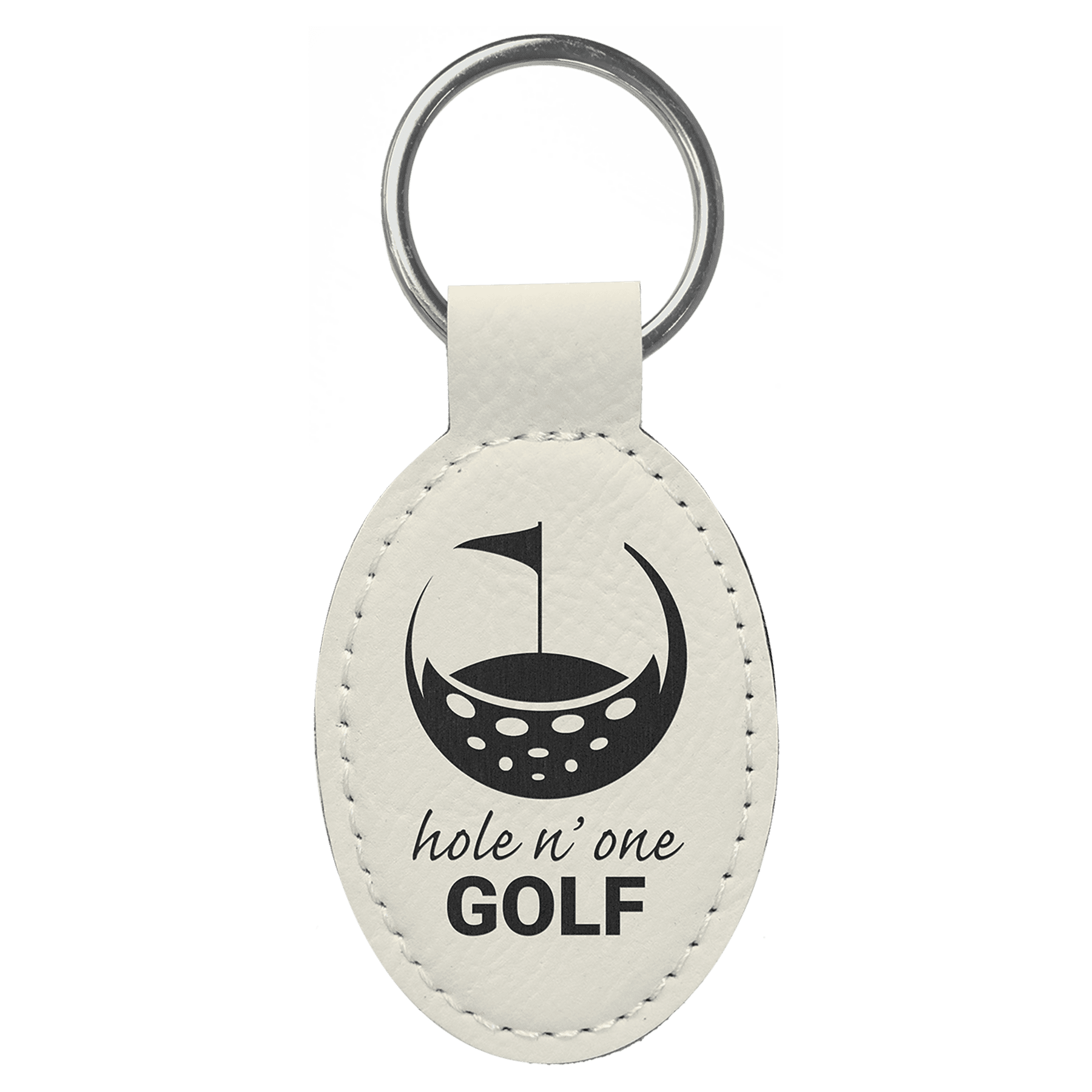 Leatherette Oval Keychain