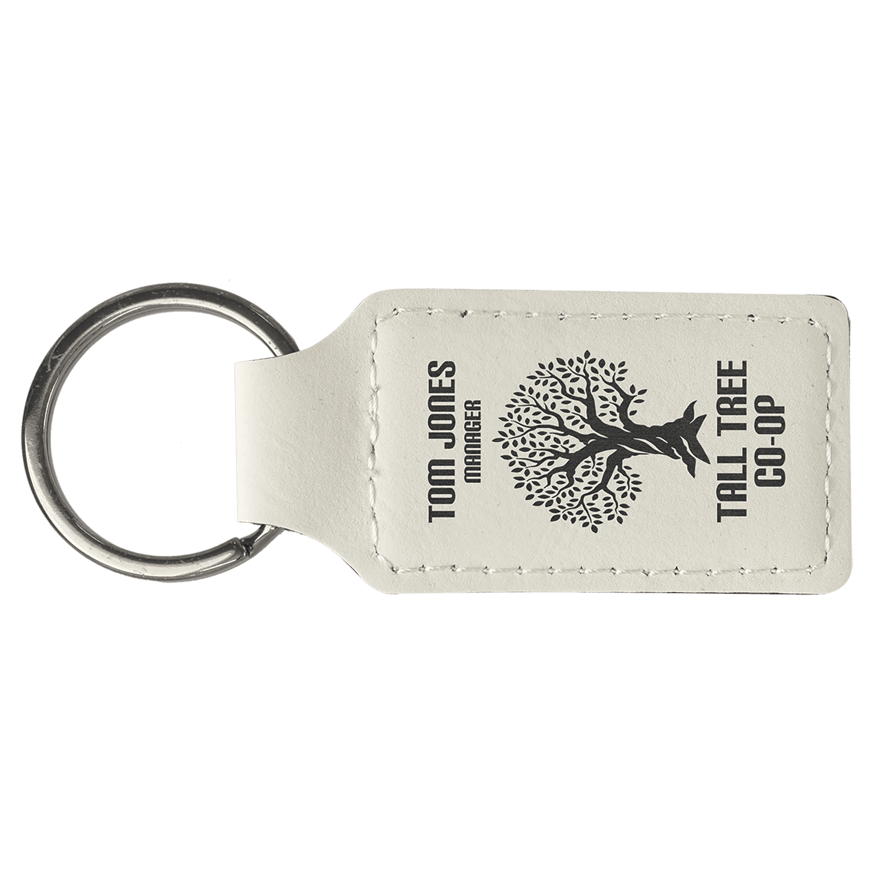 Leatherette Rectangle Keychain