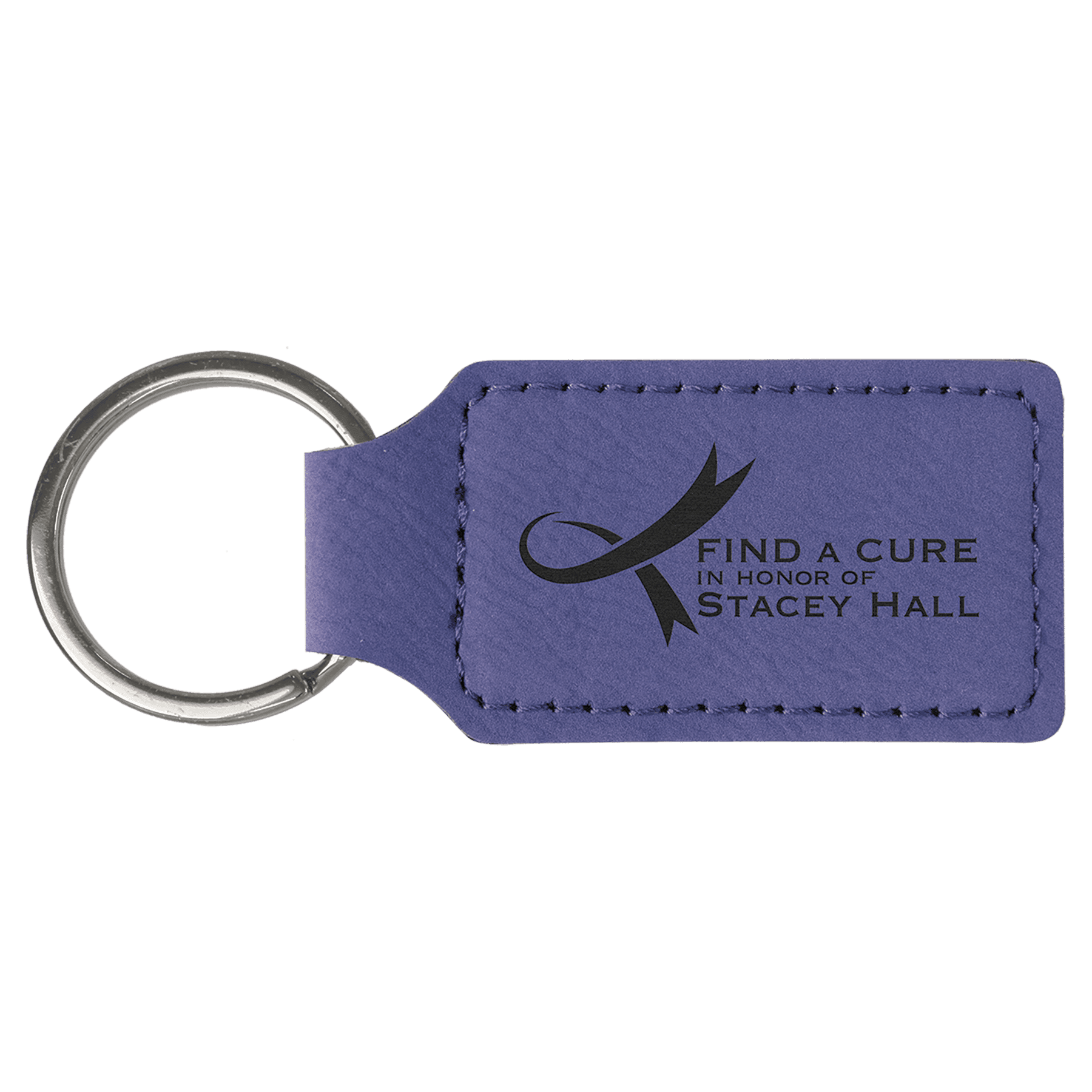 Leatherette Rectangle Keychain