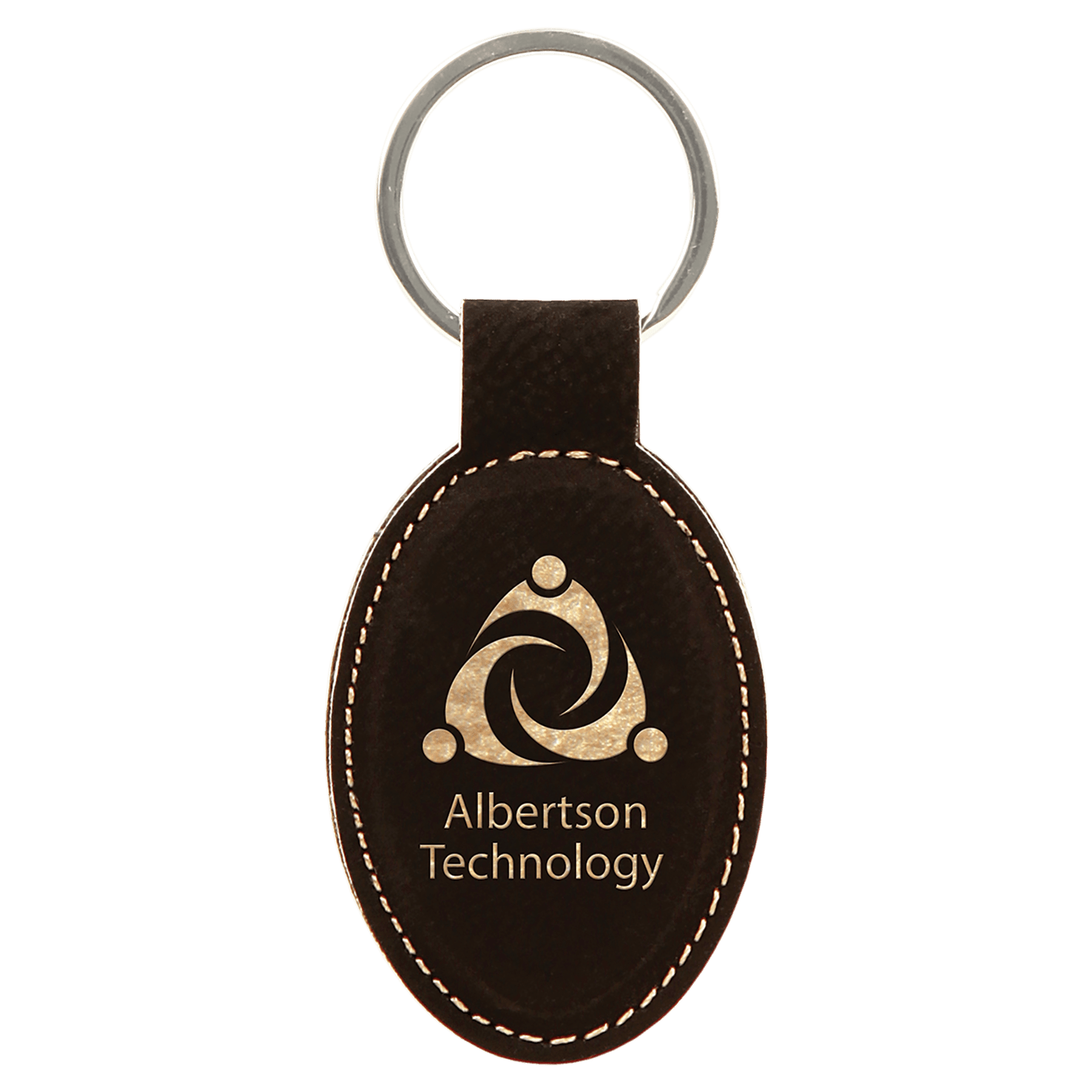 Leatherette Oval Keychain