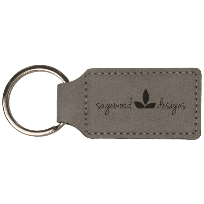 Leatherette Rectangle Keychain