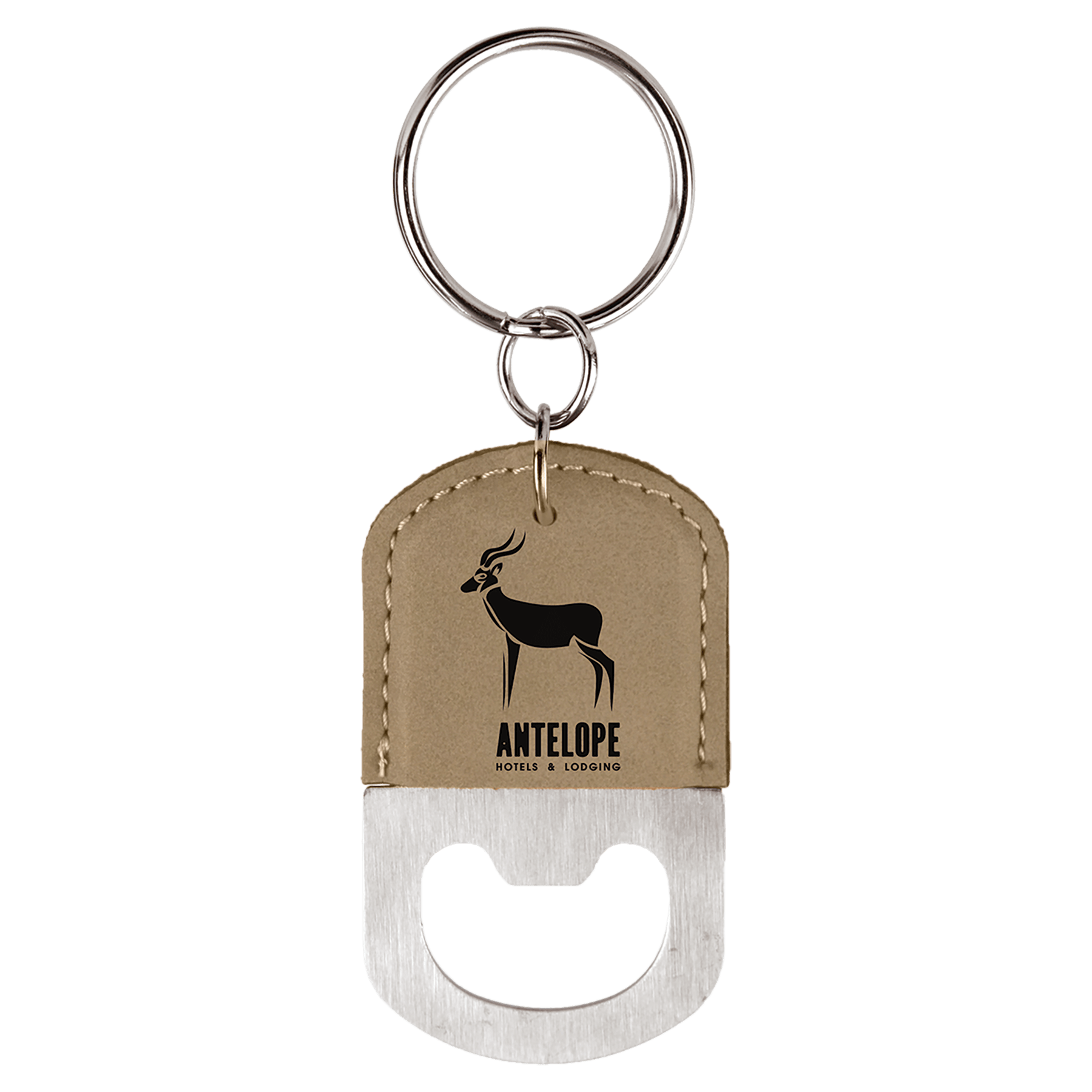 Leatherette Oval Bottle Opener Keychains