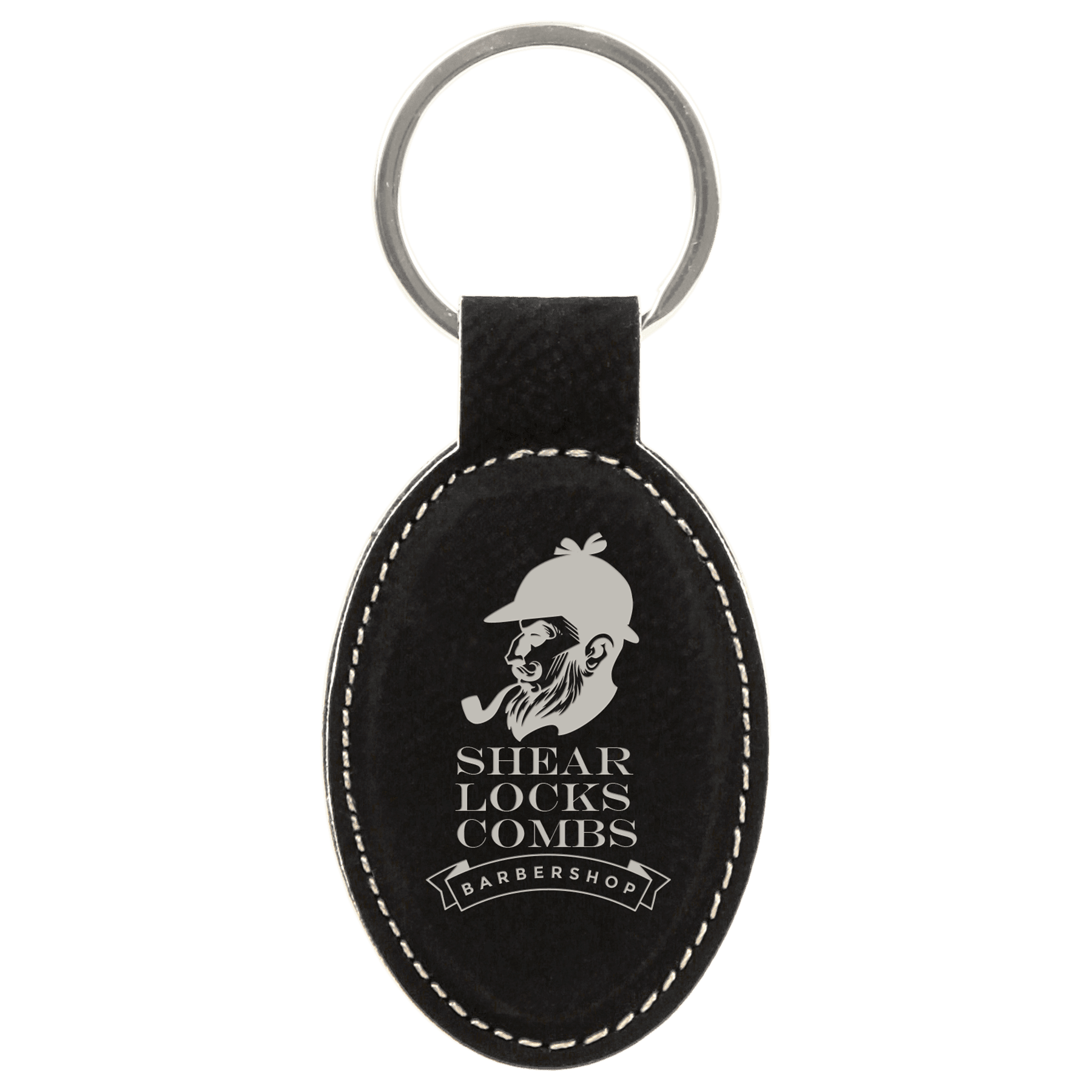 Leatherette Oval Keychain