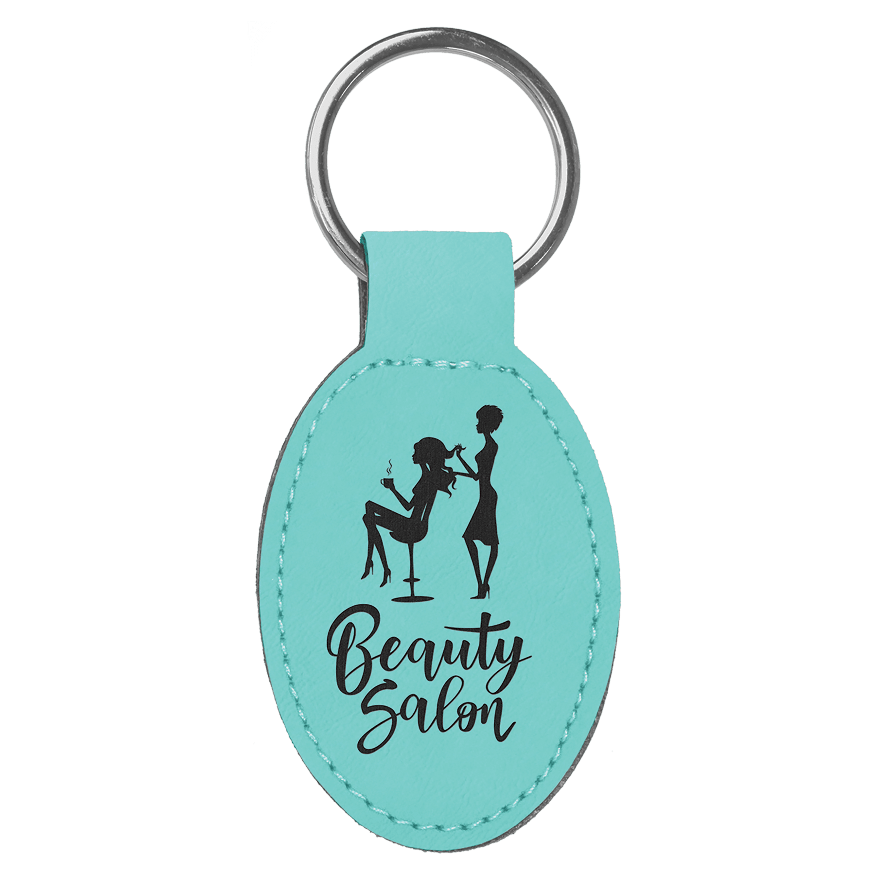 Leatherette Oval Keychain