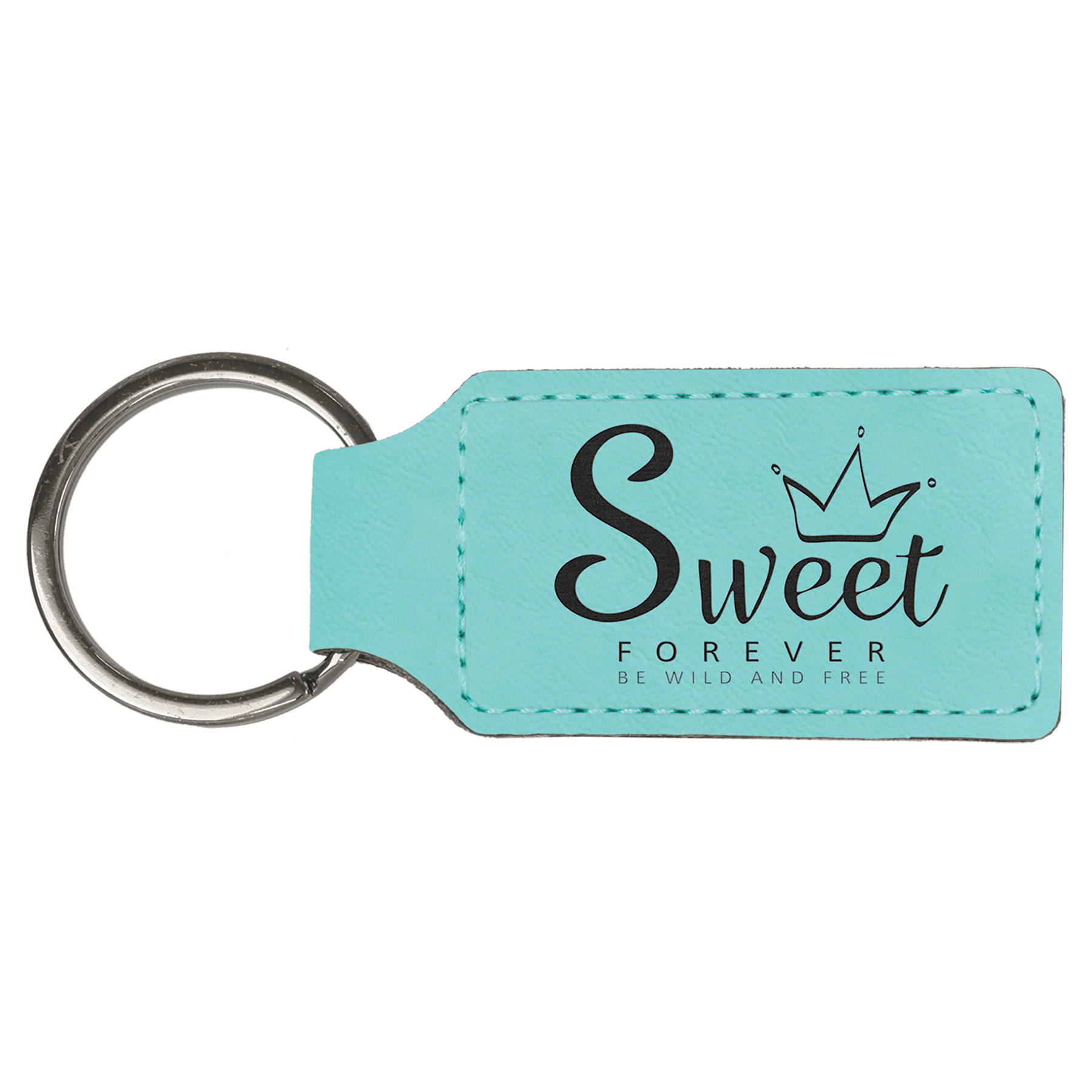 Leatherette Rectangle Keychain