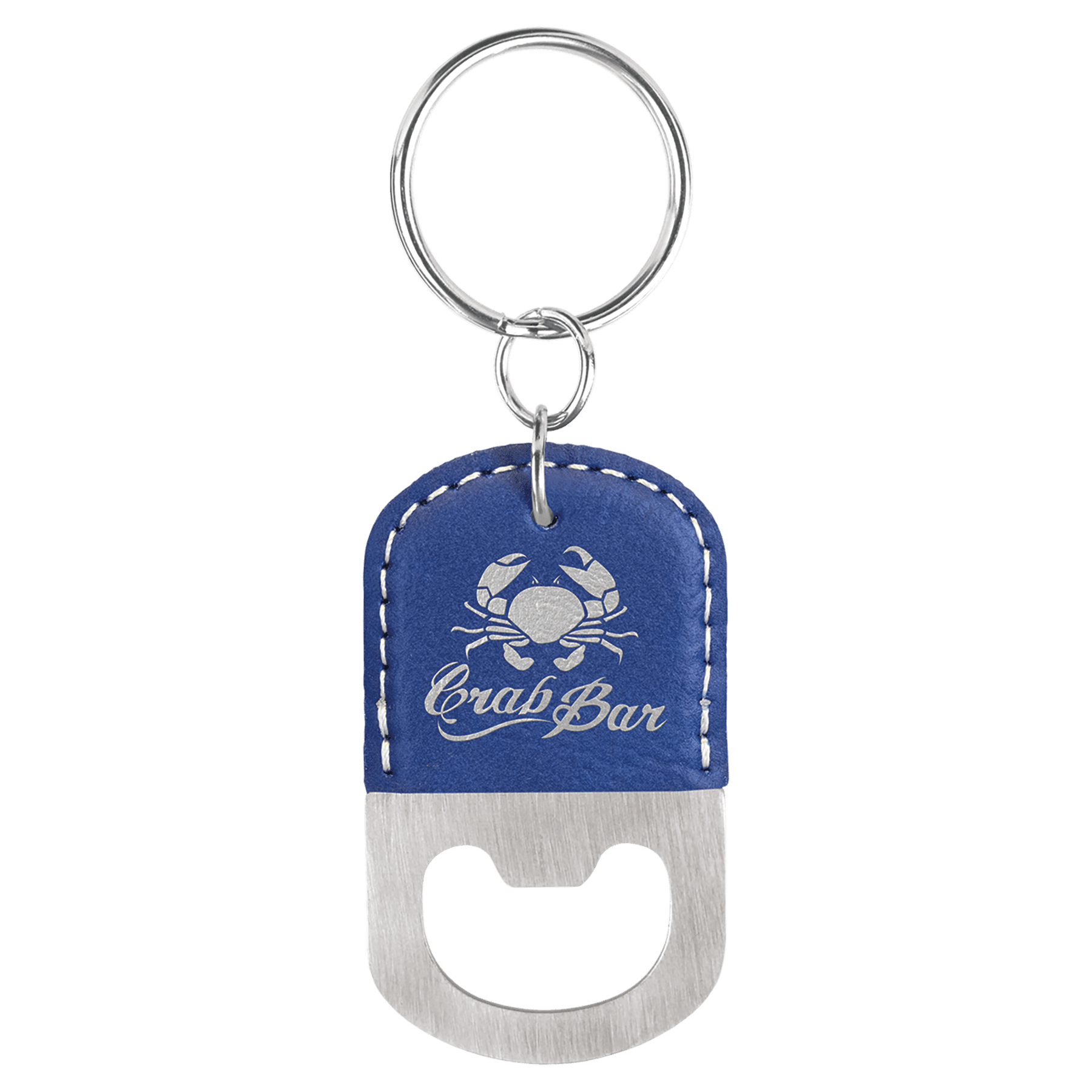 Leatherette Oval Bottle Opener Keychains