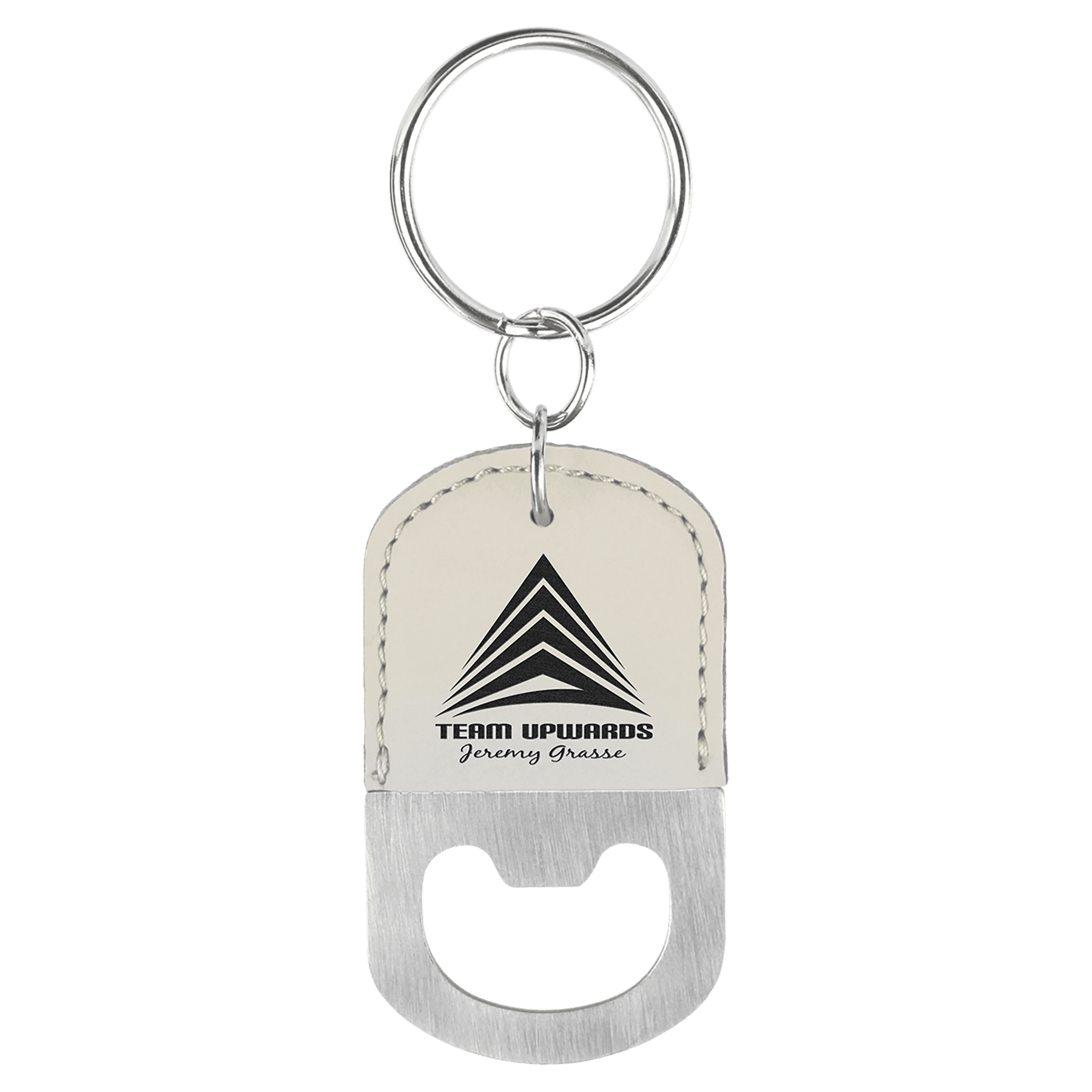 Leatherette Oval Bottle Opener Keychains
