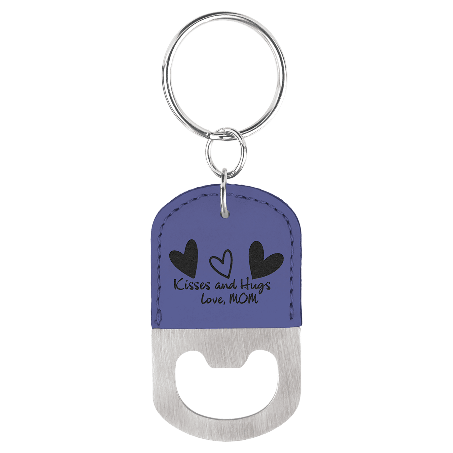 Leatherette Oval Bottle Opener Keychains