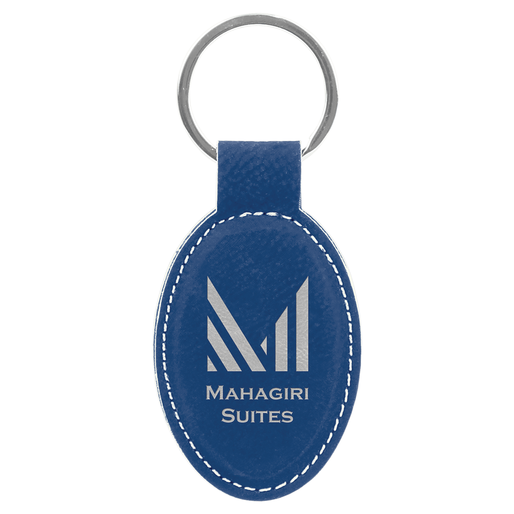 Leatherette Oval Keychain