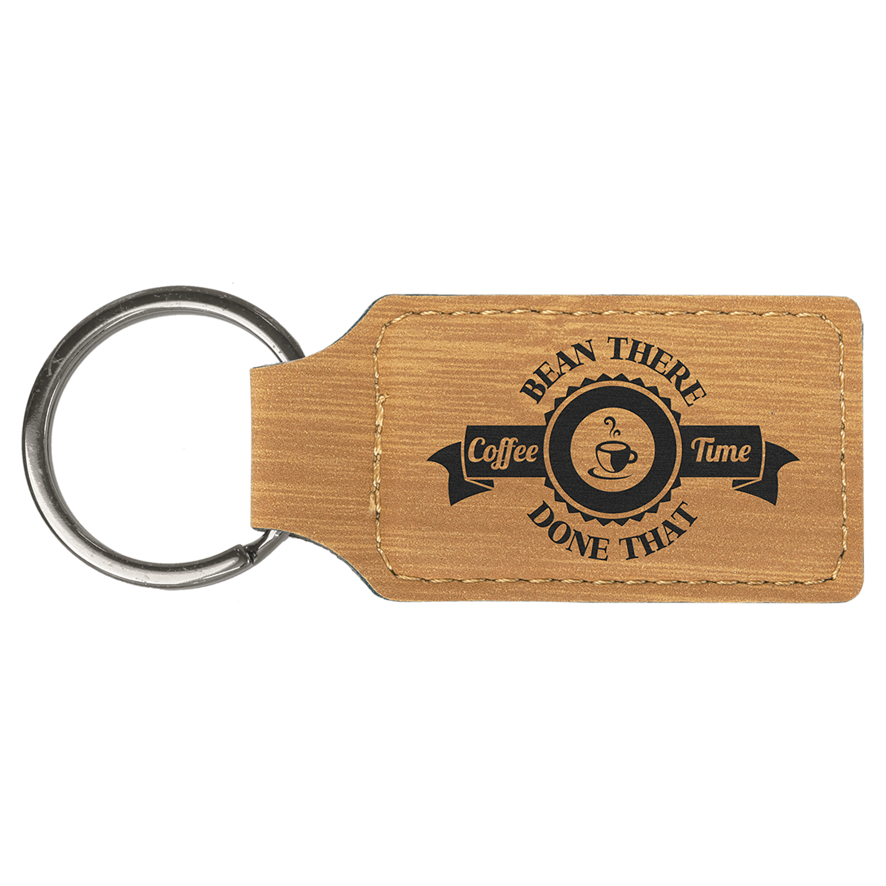 Leatherette Rectangle Keychain
