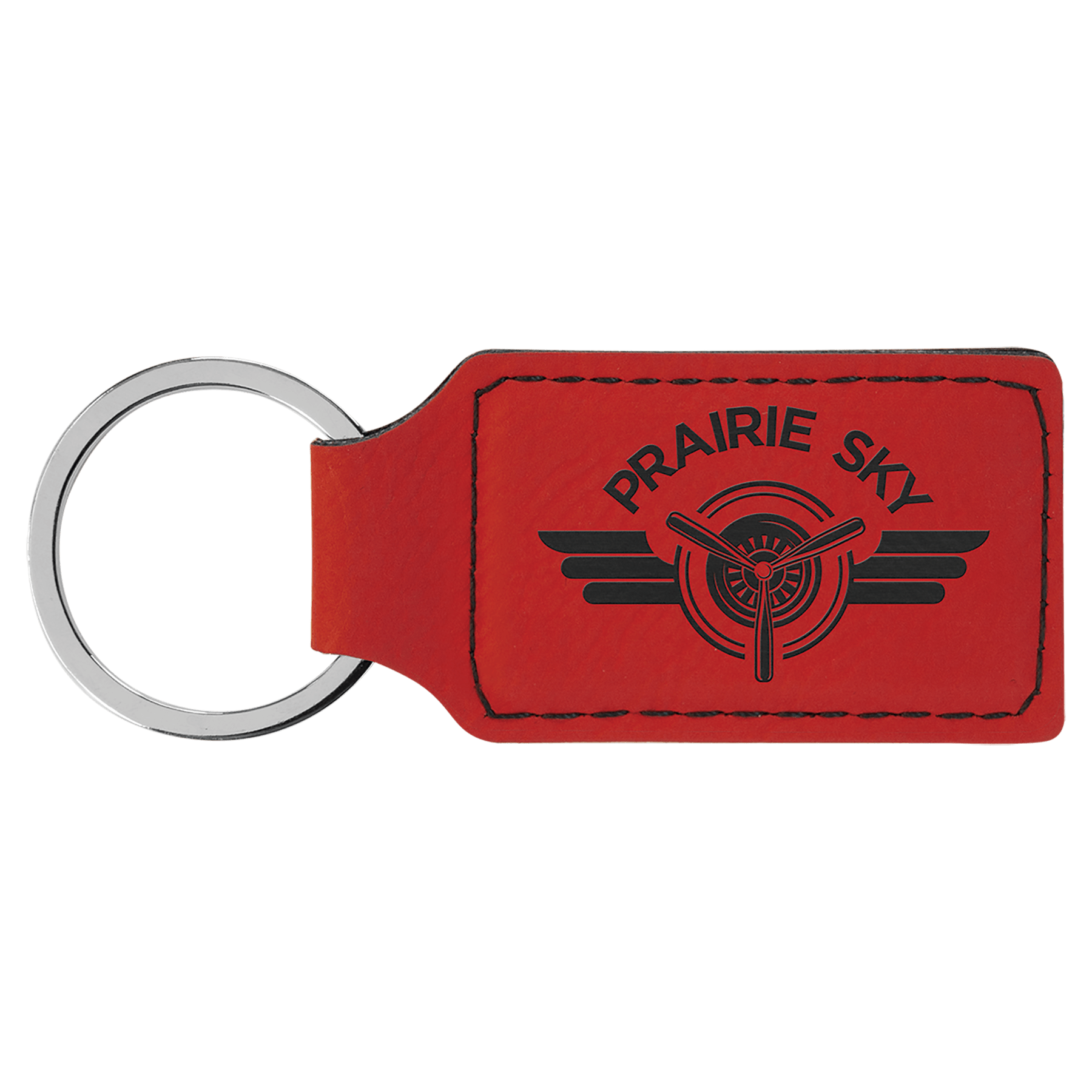 Leatherette Rectangle Keychain
