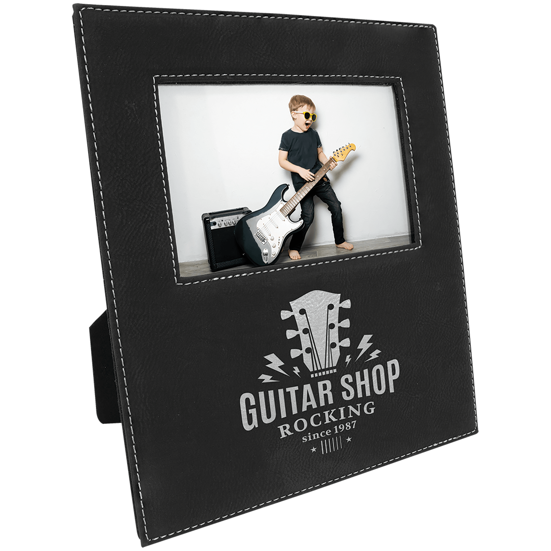 Leatherette Photo Frame with Large Engraving Area