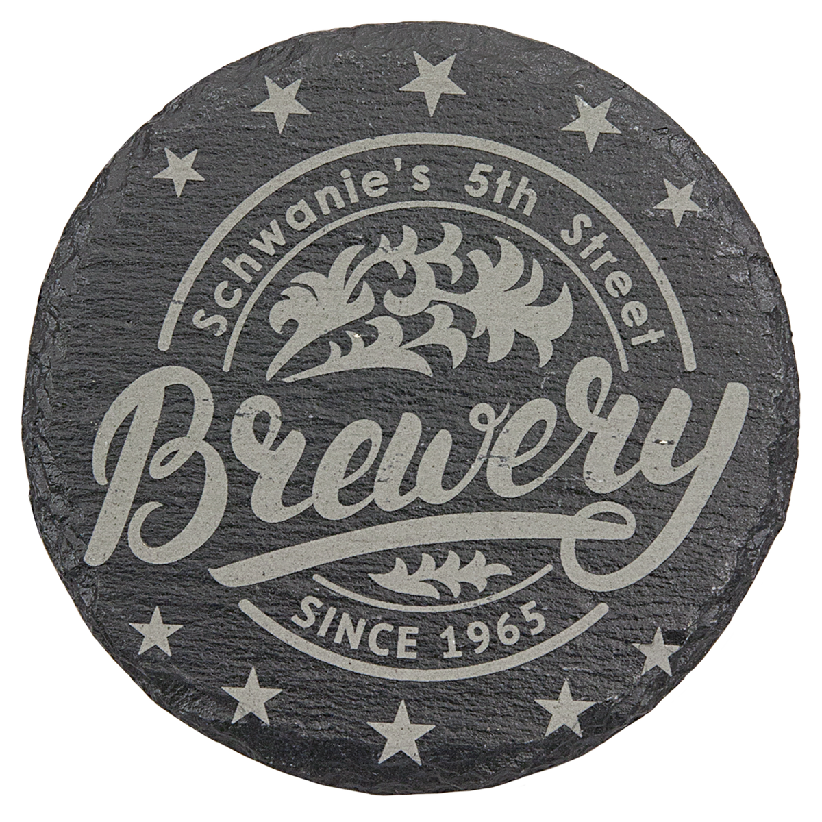 Custom Round Slate Coaster | Laser Engraved | TDLS – The Direct Laser ...