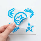 Custom kiss cut stickers with precise cuts on intact backing paper