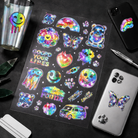 UV DTF Gang Sheet - Holographic UV transfers on clear film for hard surfaces like tumblers and phone cases