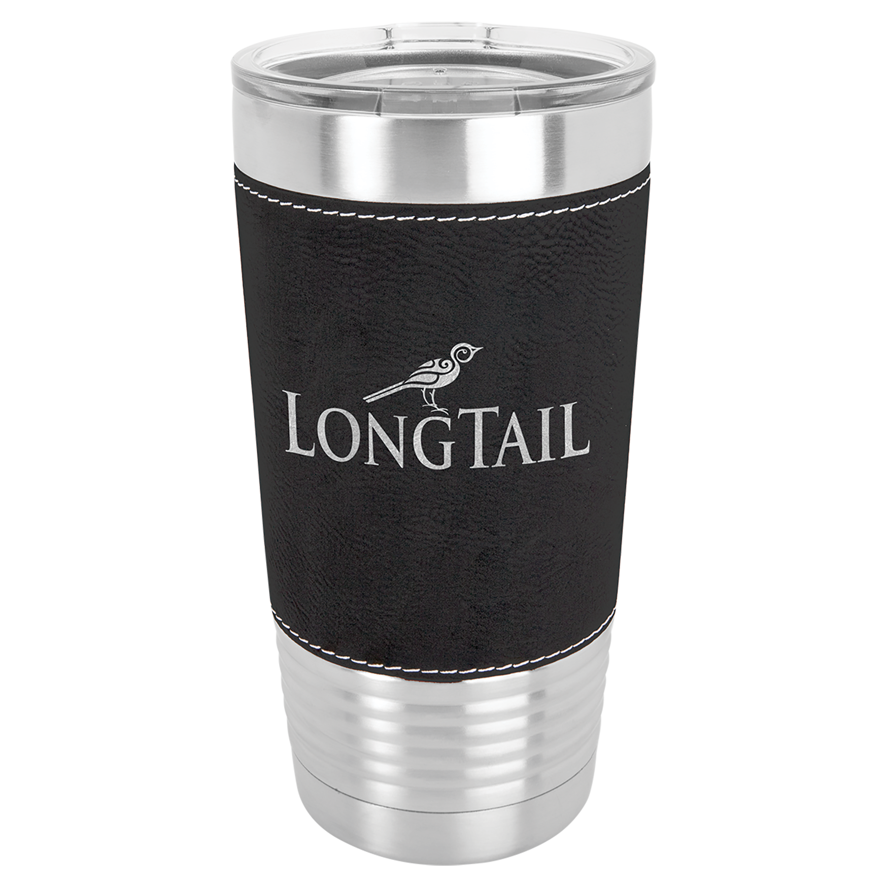Customized 20 oz. Leatherette Tumbler with Clear Lid