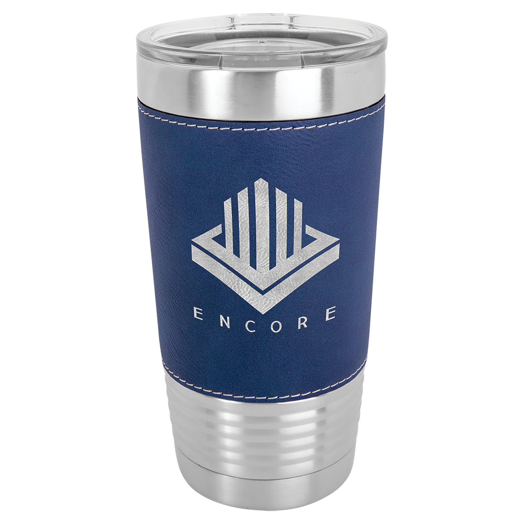 Customized 20 oz. Leatherette Tumbler with Clear Lid
