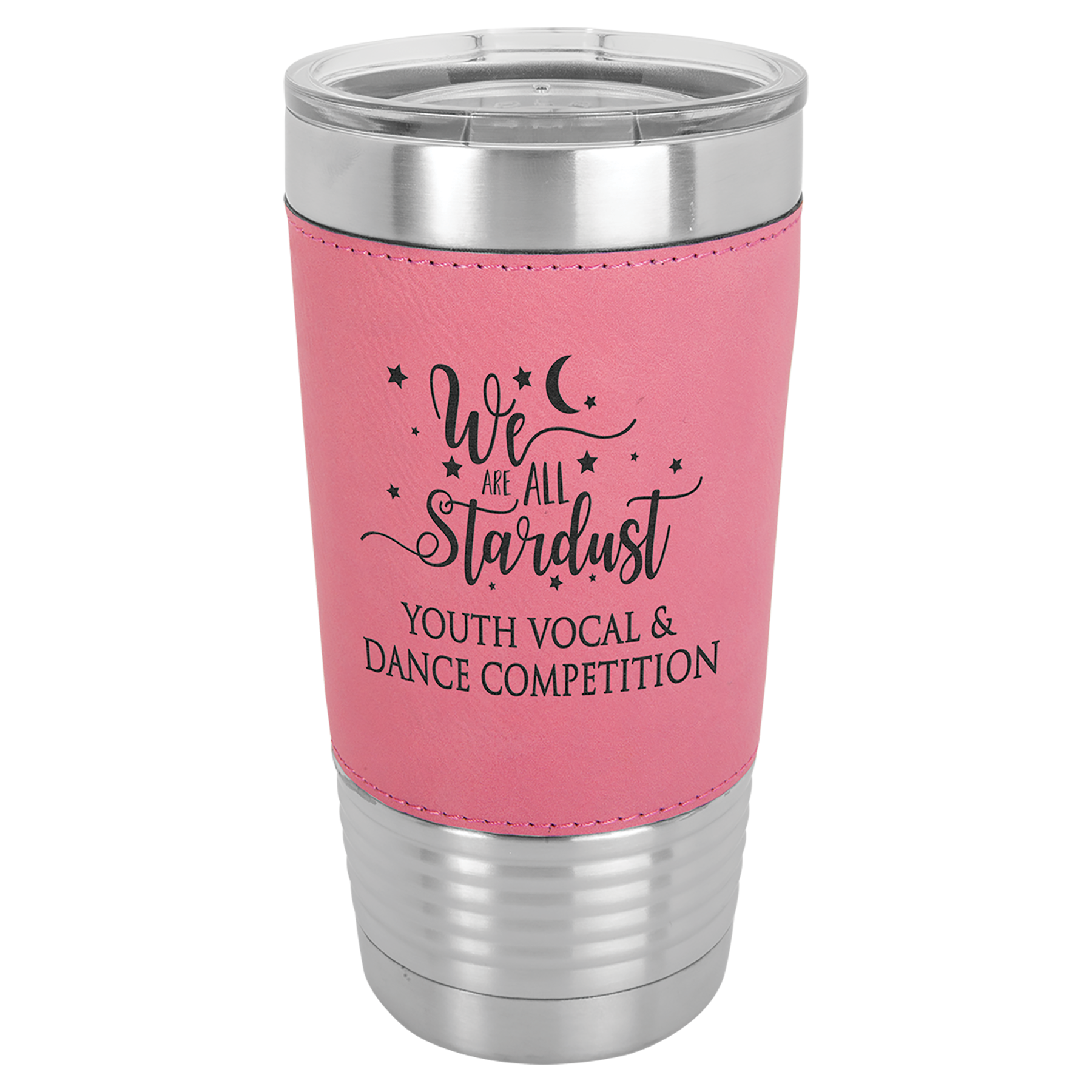 Customized 20 oz. Leatherette Tumbler with Clear Lid