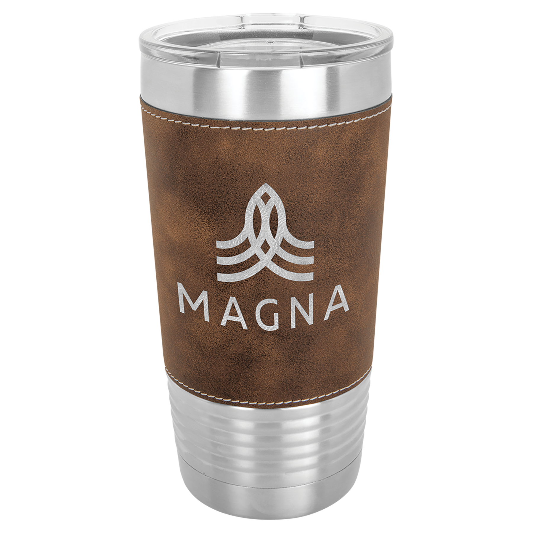 Customized 20 oz. Leatherette Tumbler with Clear Lid