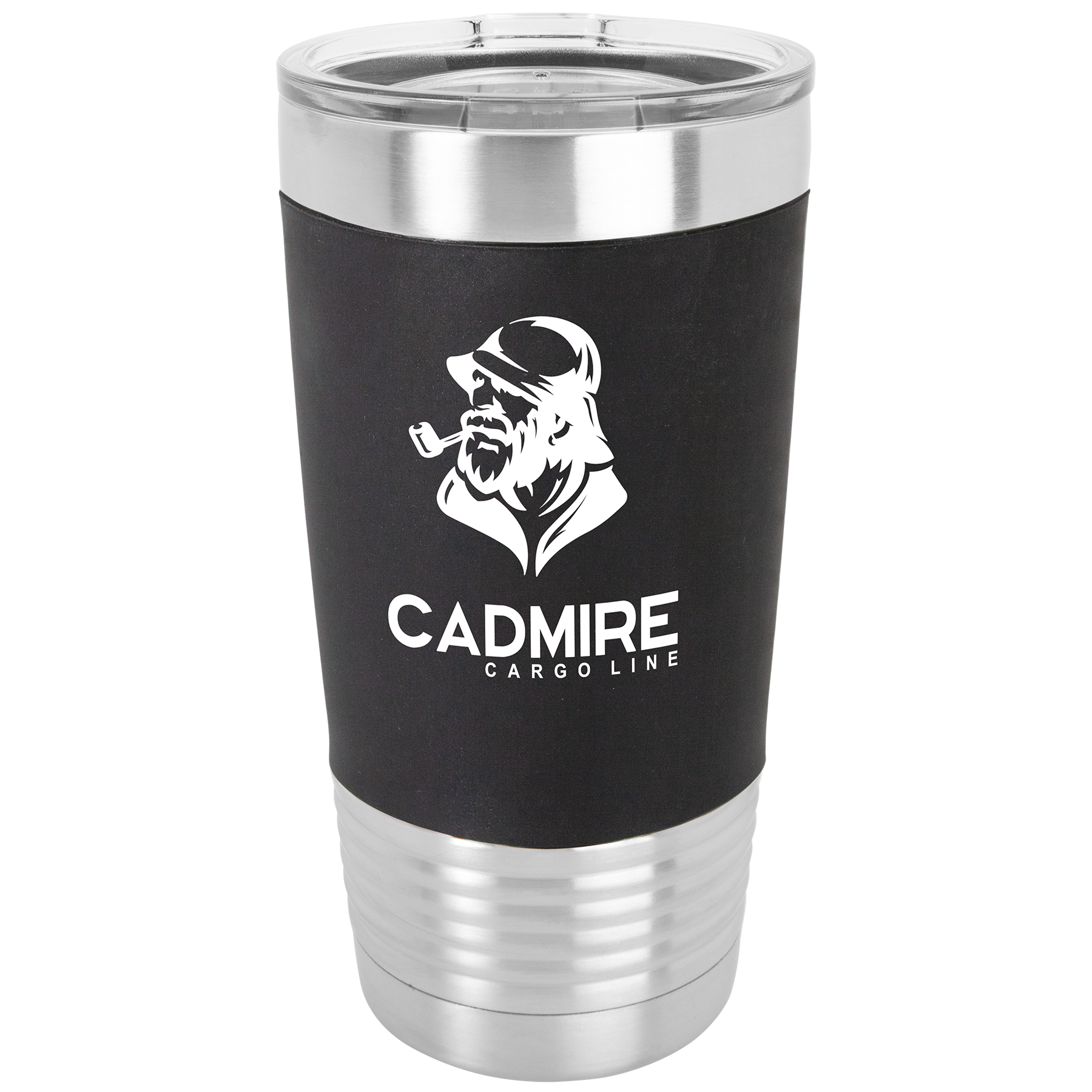 Customized 20 oz. Tumbler with Silicone Grip and Clear Lid