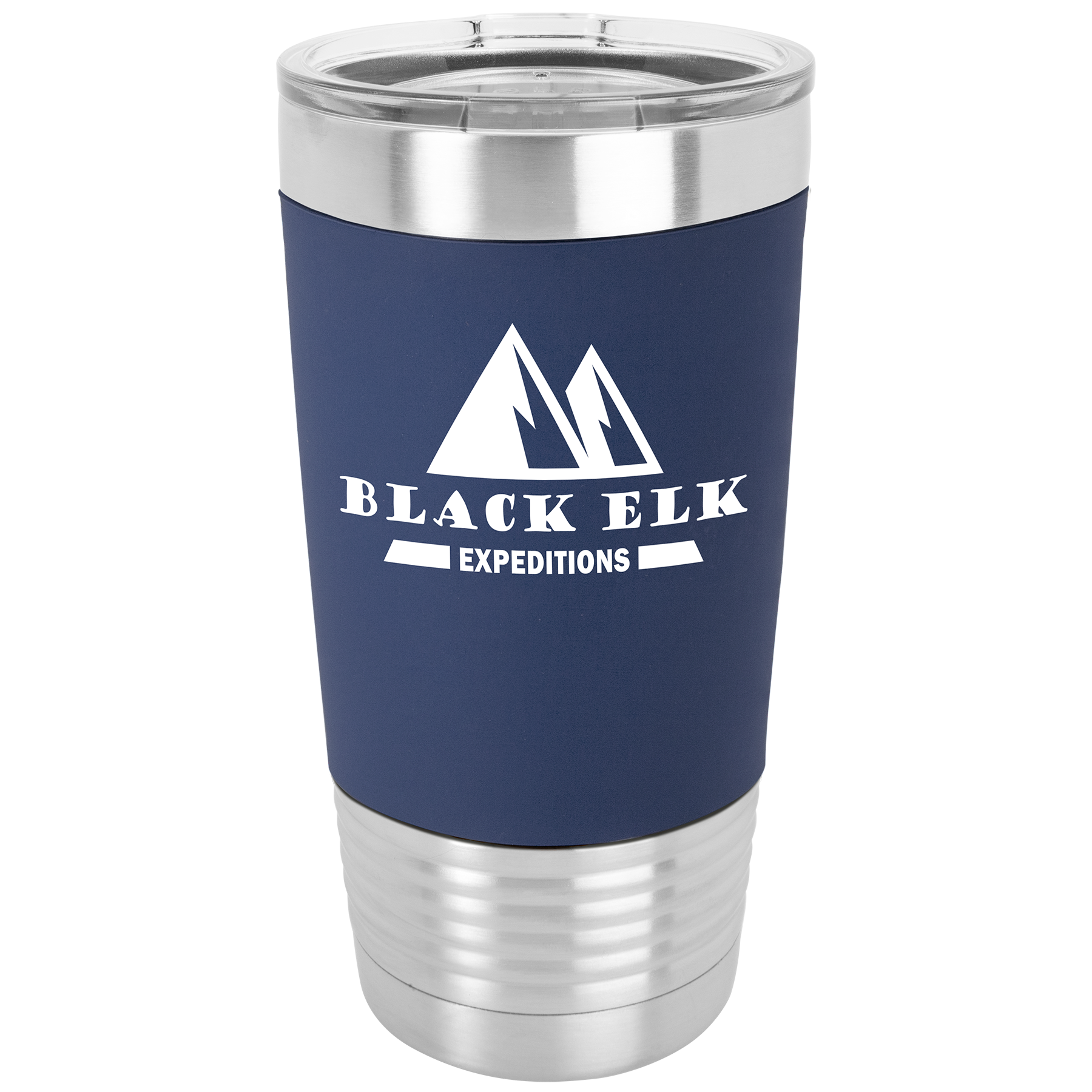 Customized 20 oz. Tumbler with Silicone Grip and Clear Lid